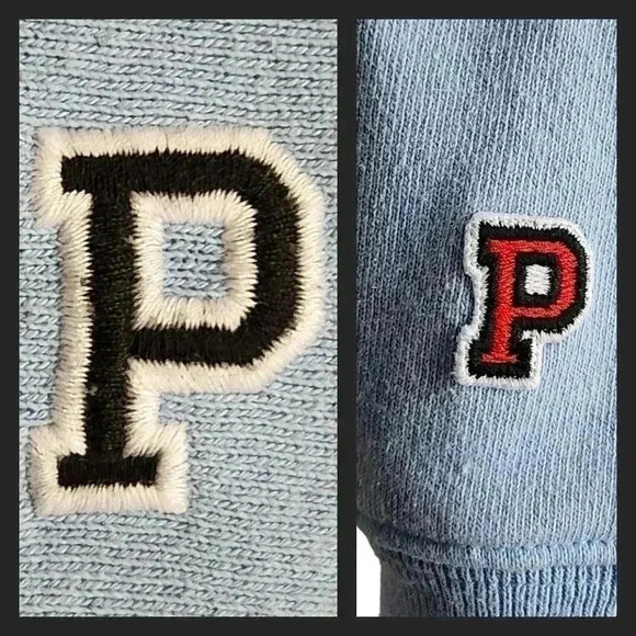 PINK Victoria’s Secret Sweatshirt M | Navy Pullover Crew Neck Embroidered P - Picture 8 of 14